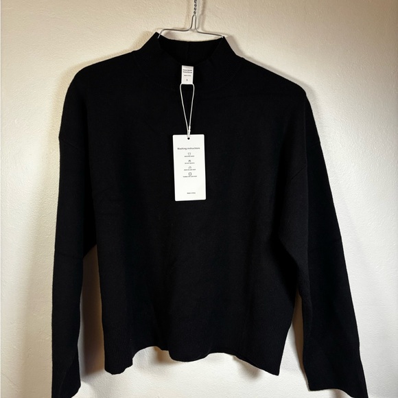 Exlura Tops - EXLURA Black Mock Neck Sweater Women Size S Long Sleeve Knit NWT